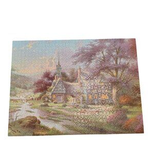 Ceaco Thomas Kinkade 1000 Piece Vintage 2001 Jigsaw Puzzle Clocktower Cottage